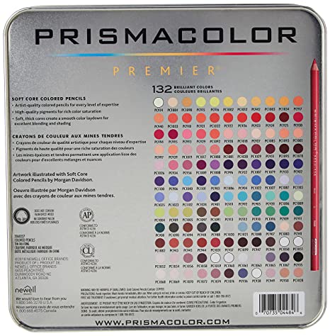 PRISMACOLOR PREMIER PENCILS, SET OF 132 ASSORTED COLORS IN TIN